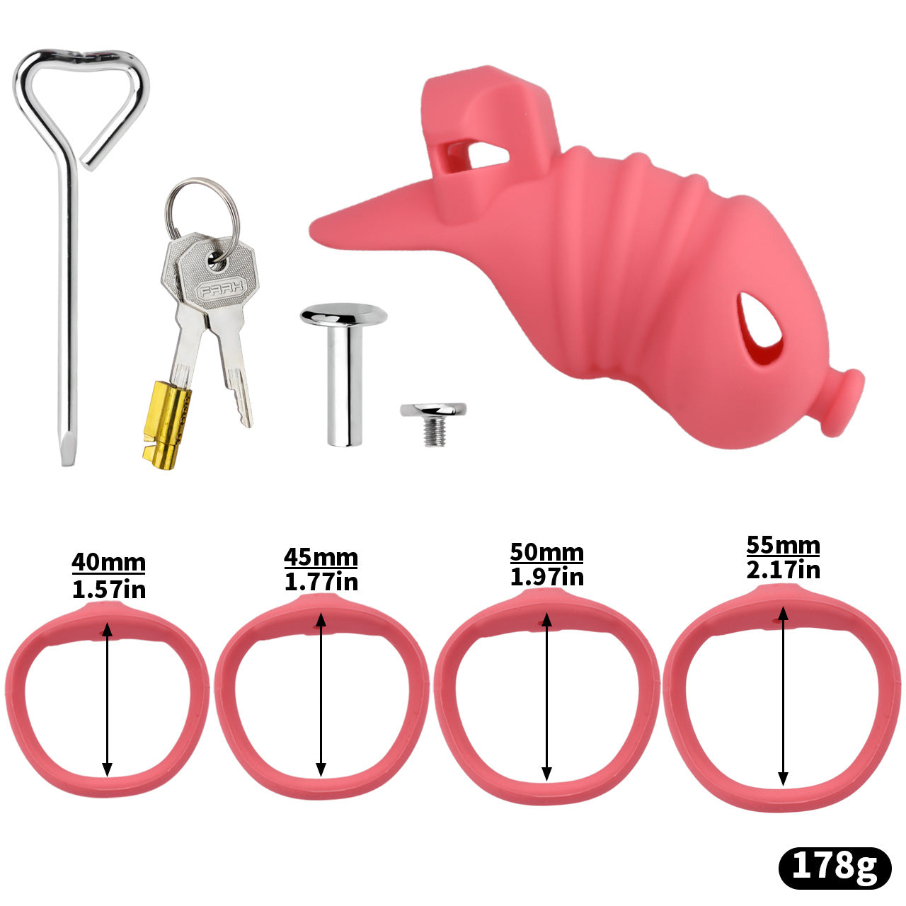 Soft Silicone Chastity Cage - S - Rose - image 17