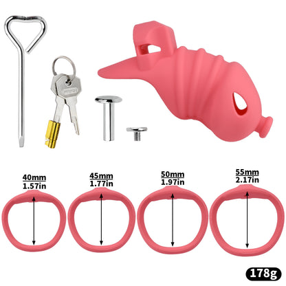 Soft Silicone Chastity Cage - S - Rose - image 17