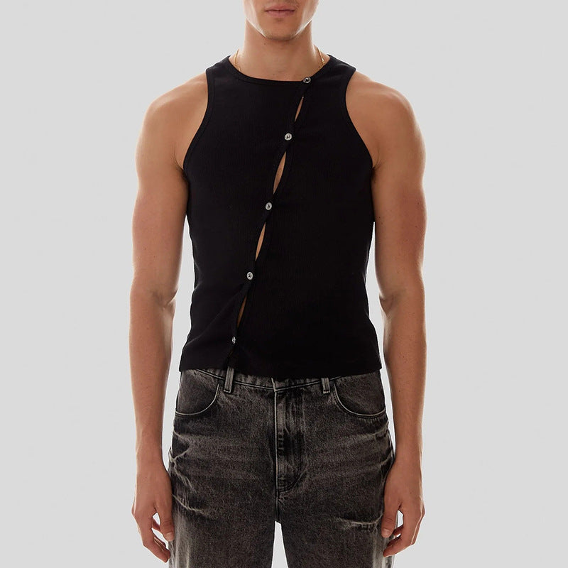 Versatile White Loose-fit Casual Tank Top - Black - XXXL - image 3