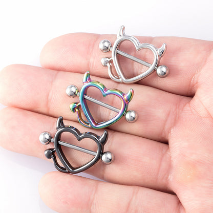 Hear Shape Demon Horn Nipple Piercing Ring - image 2