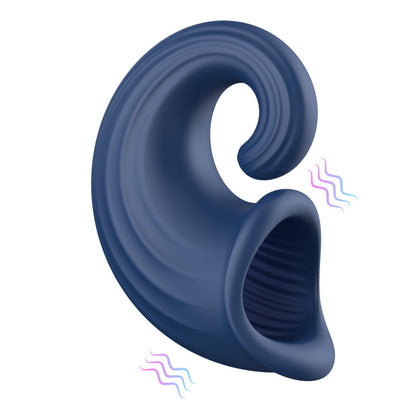 Horn Shape Penis Stimulator Stroker Cock Trainer - Blue - image 3