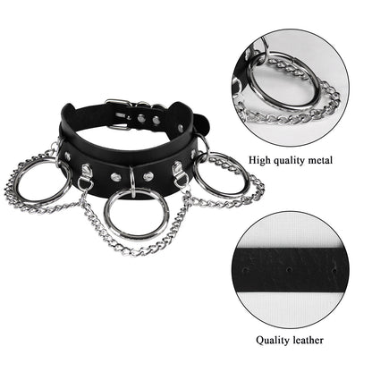 Unisex Punk PU Leather Choker Rock  - image 1