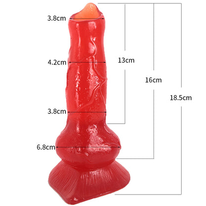 Wolf Dog Dick Dildo - Red - image 13