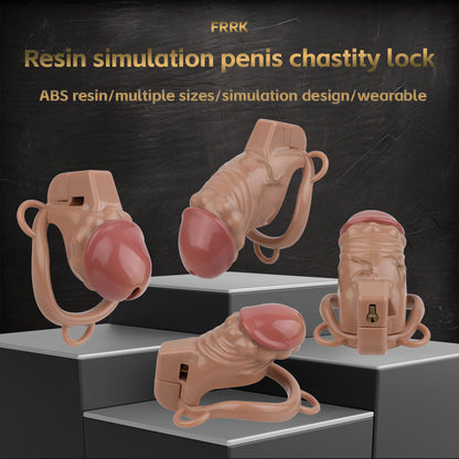 Realistic Phallic Chastity Cage - Breathable Resin Restraint - image 5