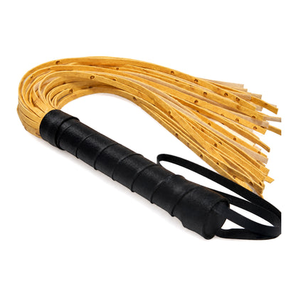 Yellow Pu Leather Tassels Flogger Horse Riding Whip - Yellow - image 5