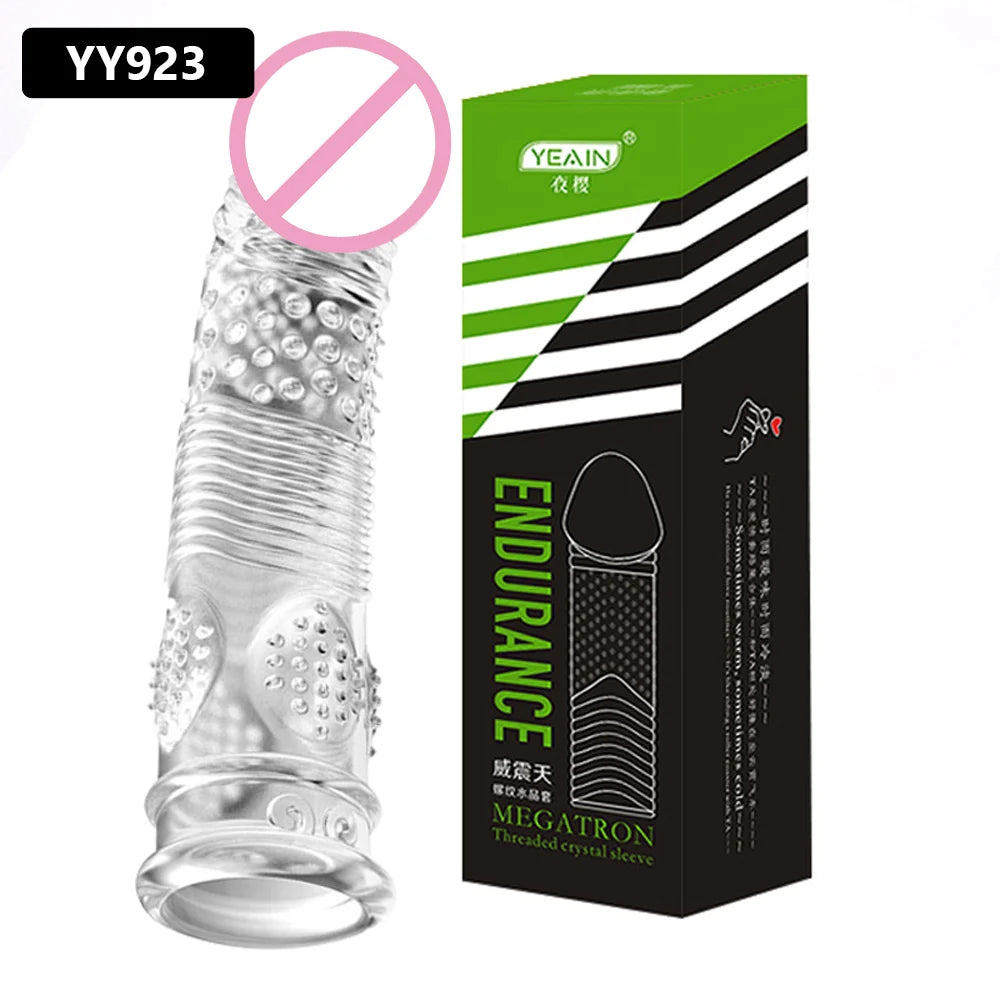 Penis Crystal Sleeve 1CM Thick Spike Cock Enlargement  - without vibration - B - image 5