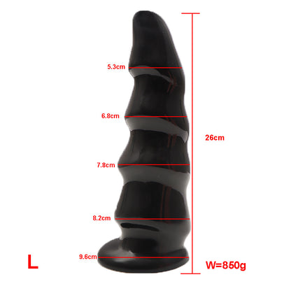 Big Layered Dildo  - Black - L - image 8