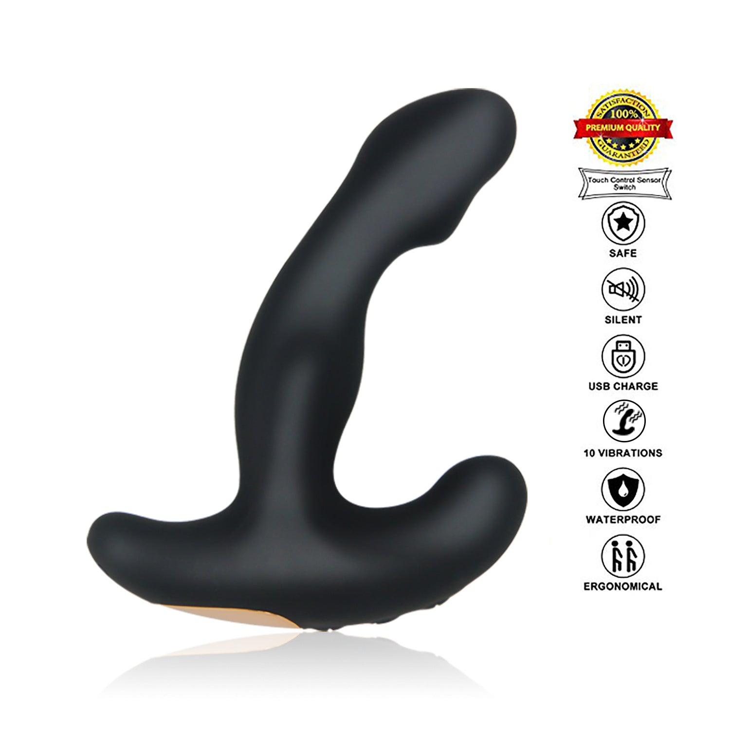 Rechargeable Silicone Prostate Stimulator - Black - image 0