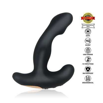 Rechargeable Silicone Prostate Stimulator - Black - image 0