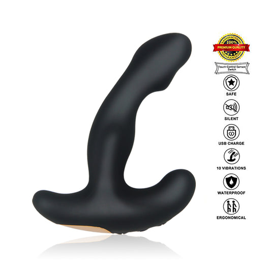 Rechargeable Silicone Prostate Stimulator - Black - image 0