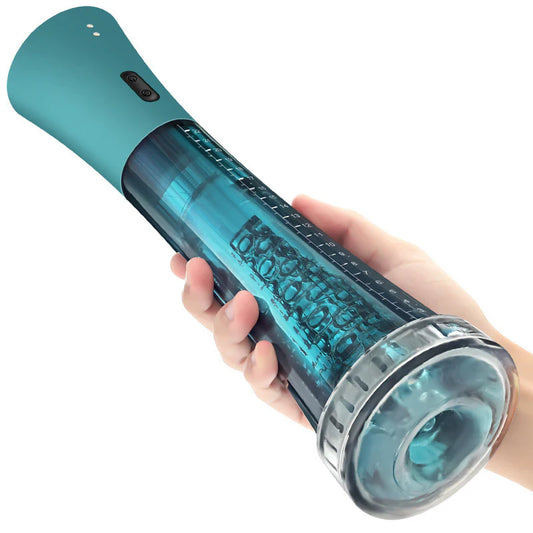 Vacuum Sucking & Vibrating Male Masturbato - Green - image 0
