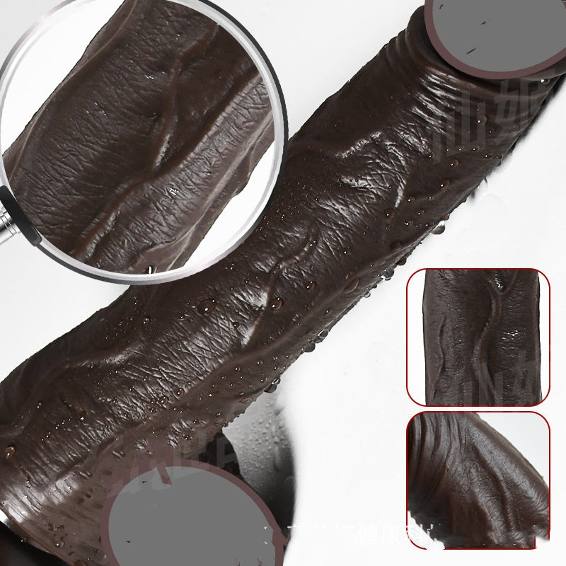 Black Realistic Dildo with Remote Control - image 1