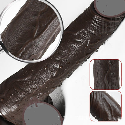 Black Realistic Dildo with Remote Control - image 1