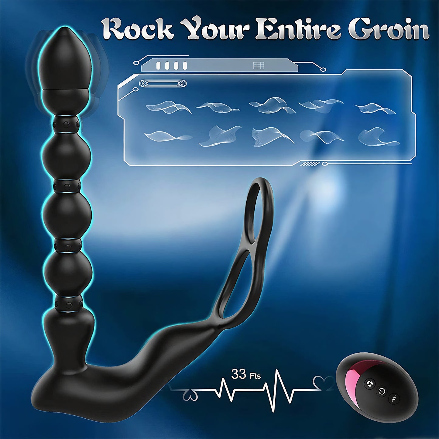 7.3'' Dual-Motor Prostate Massager with Remote Control & Flexible Anal Beads - image 7