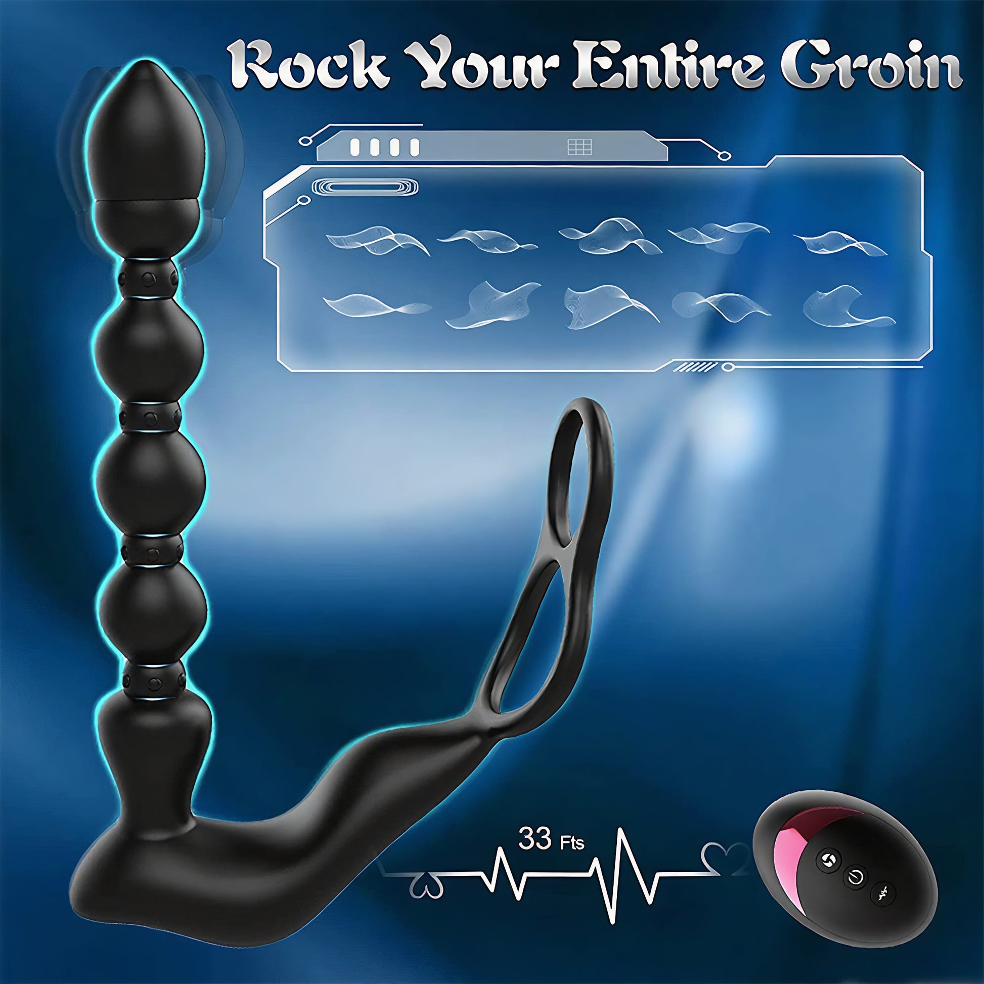 7.3'' Dual-Motor Prostate Massager with Remote Control & Flexible Anal Beads - image 7