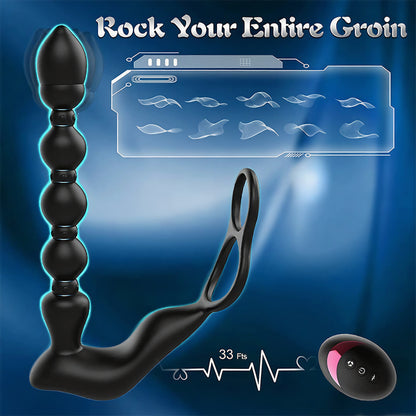 7.3'' Dual-Motor Prostate Massager with Remote Control & Flexible Anal Beads - image 7