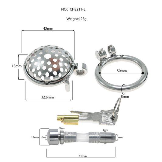 1.28'' Diameter Lightweight Stainless Steel Chastity Cage - L - image 0