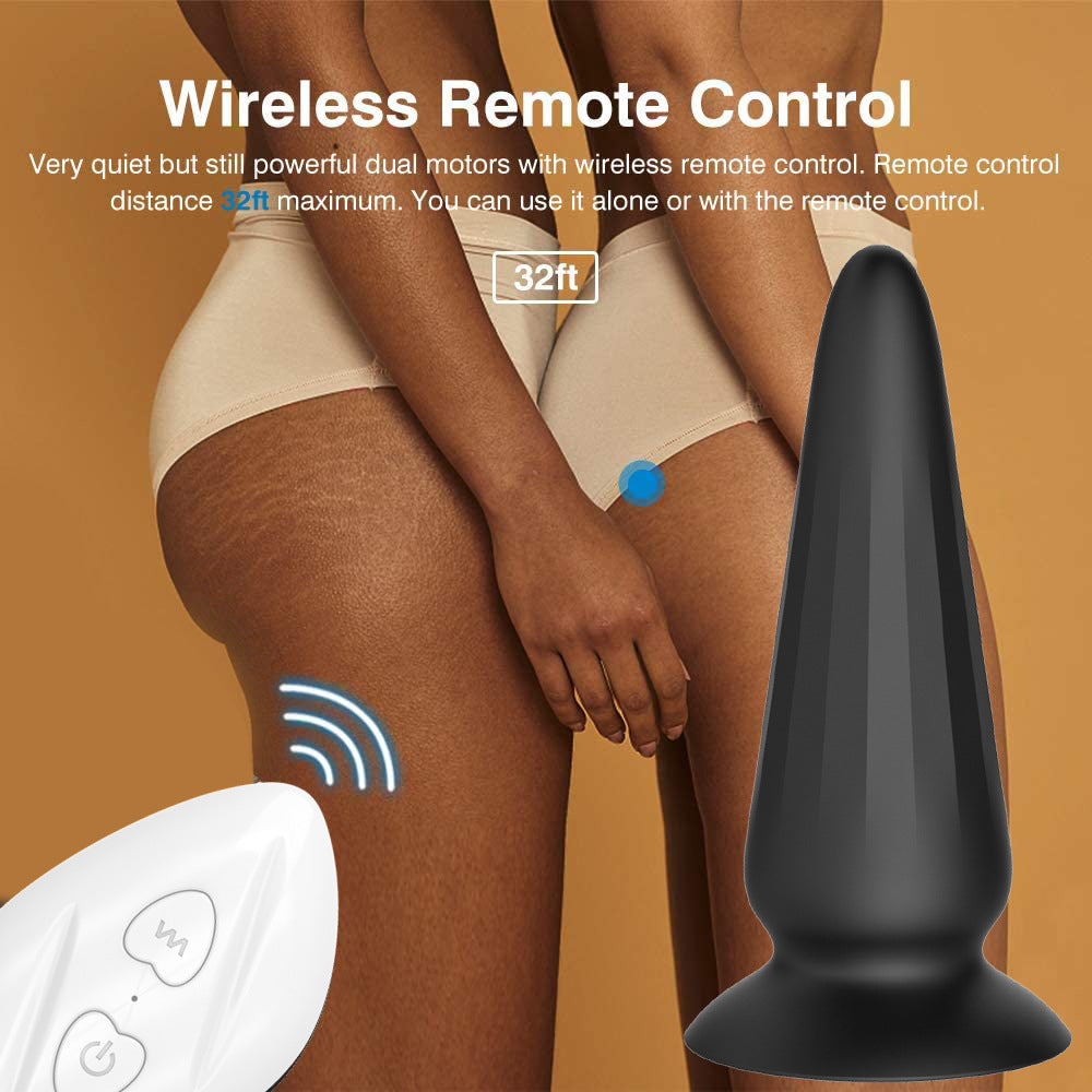 Remote Control Vibrating Butt Plug - Tapered Vaginal Anal Stimulator Prostate Massager - image 6