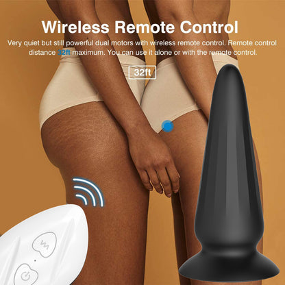Remote Control Vibrating Butt Plug - Tapered Vaginal Anal Stimulator Prostate Massager - image 6