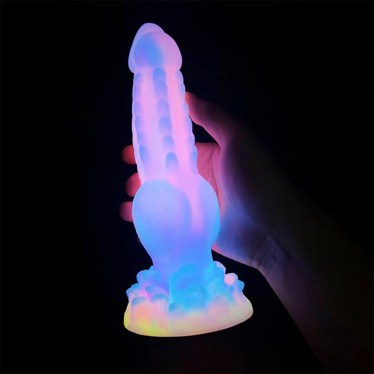 8.85'' Dog Knot Dildo with Multi-Texture Design & Glow-in-the-Dark Effect - image 0