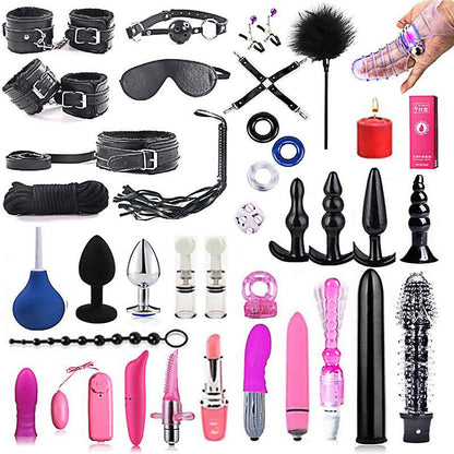 Bdsm Bed Straps Restraints Sex  38 Pcs Set - Black - image 5