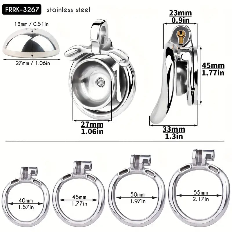 M-shaped Flat Stainless Steel Negative Inverted Chastity Penis Lock Cage - image 4