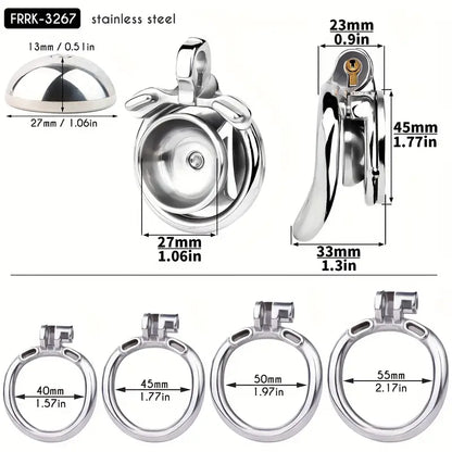M-shaped Flat Stainless Steel Negative Inverted Chastity Penis Lock Cage - image 4