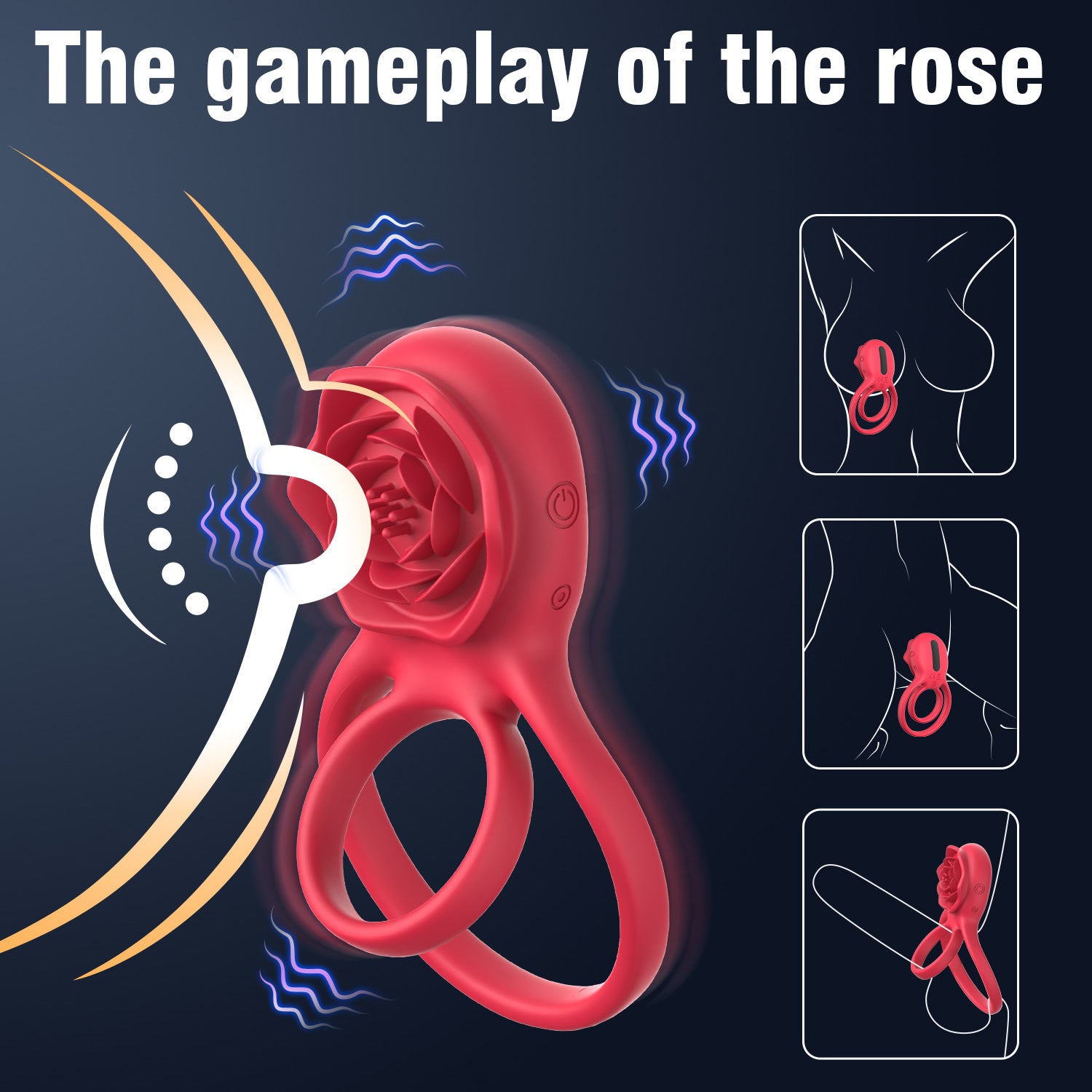 Remote Control Vibrating Cock Ring with Rose Clitoral Stimulator - image 2