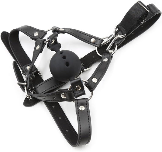 Adjustable Breathable Silicone Ball Gag with Nose Hook – 3 Sizes for Ultimate BDSM Control - image 0