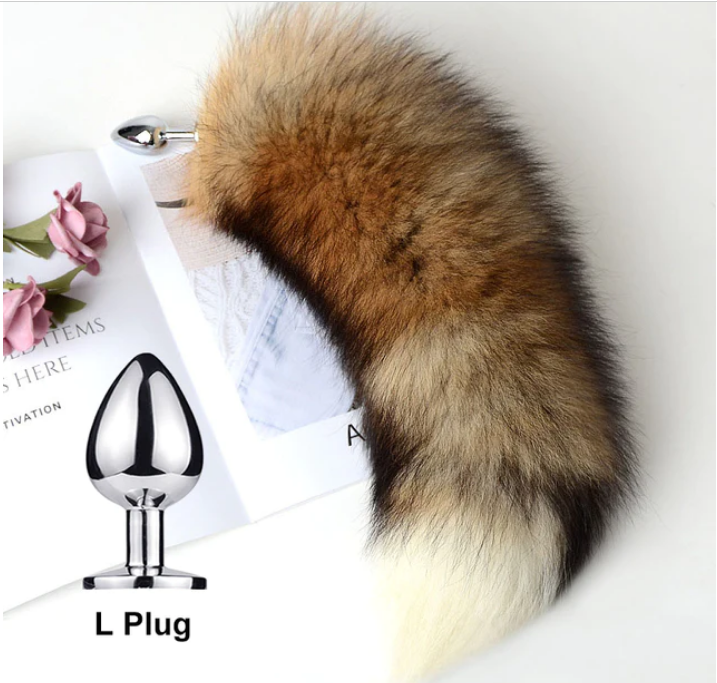 Foxy Tail Butt Plug - Brown - Large - image 3