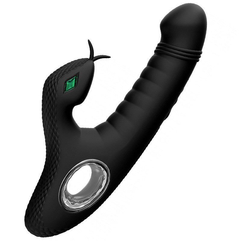 Snake-lnspired G-Spot Dildo Vibrator - Black - image 0