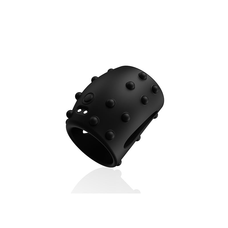 Beaded Vibrating Cock Ring 10 Vibration Modes - Black - image 0