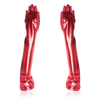 Patent Leather Coated Gloves SM Costume - image 6