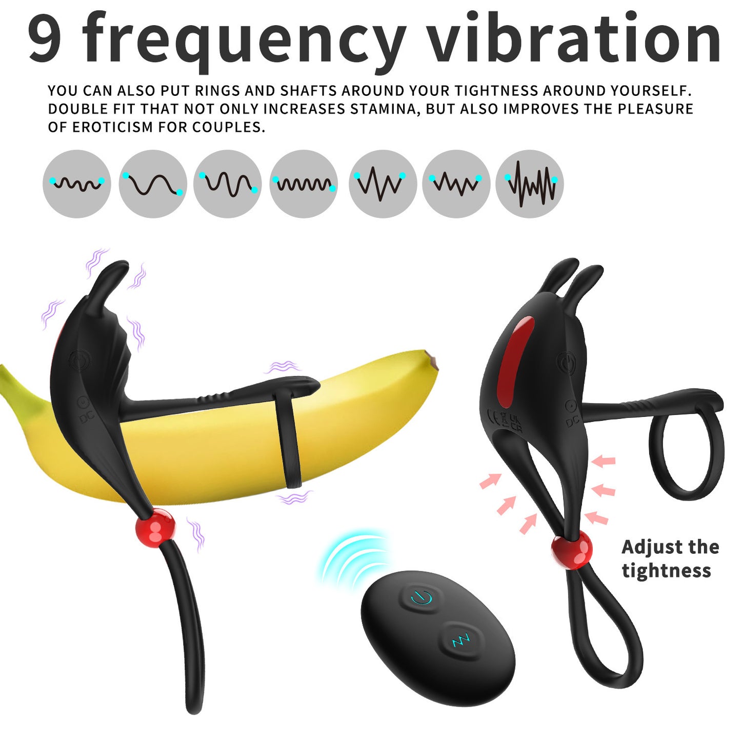Double Vibration Adjustable Couples Ring With Remote Control - image 4