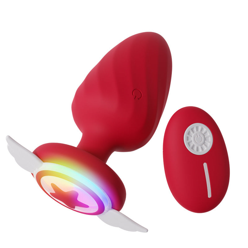Angel Captain's Shield Light Up Vibrating Anal Butt Plug - Red - image 7