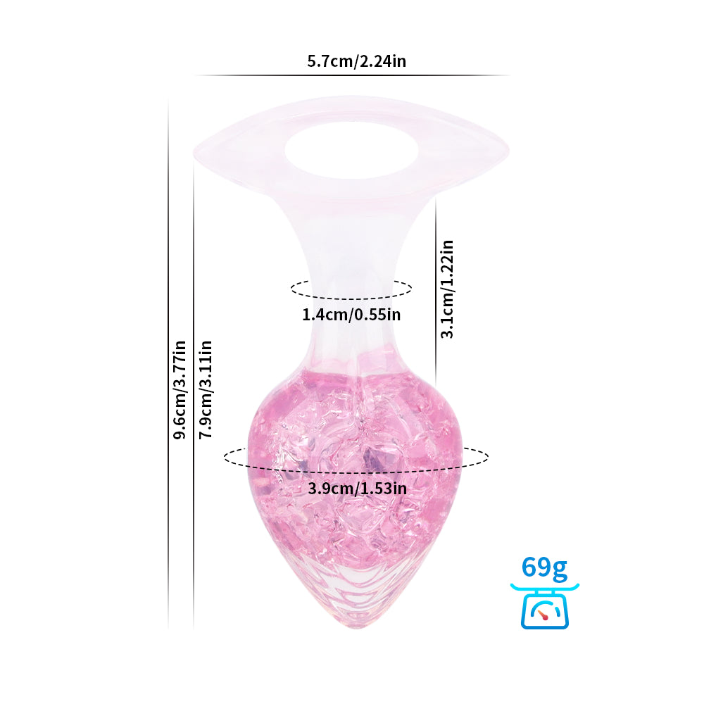 Crystalix Silicone Anal Plug - Pink - M - image 13