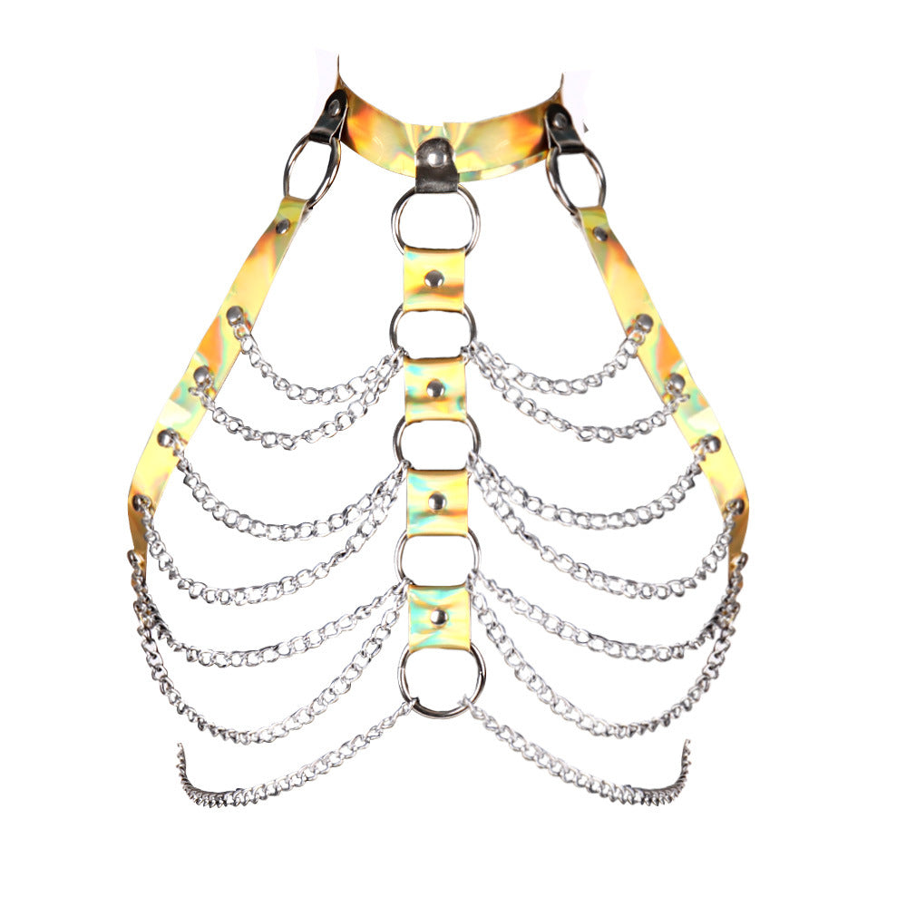 Laser-Cut Body Chain Harness - Golden - image 6