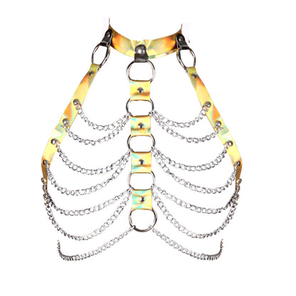 Laser-Cut Body Chain Harness - Golden - image 6