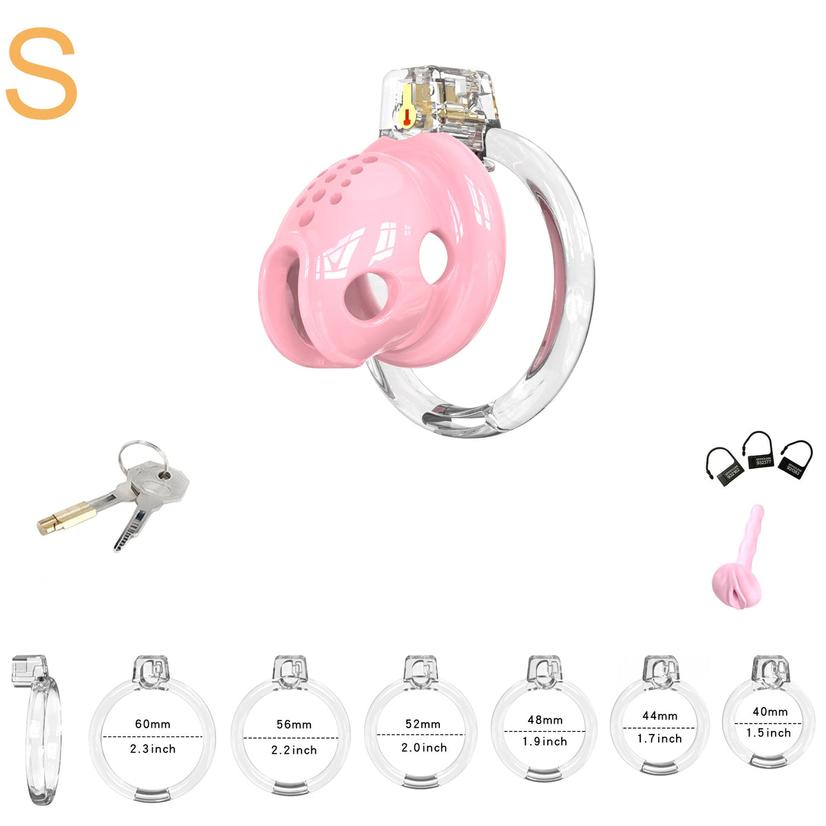 Elastic Male Chastity Cage - Light Pink - S - image 12