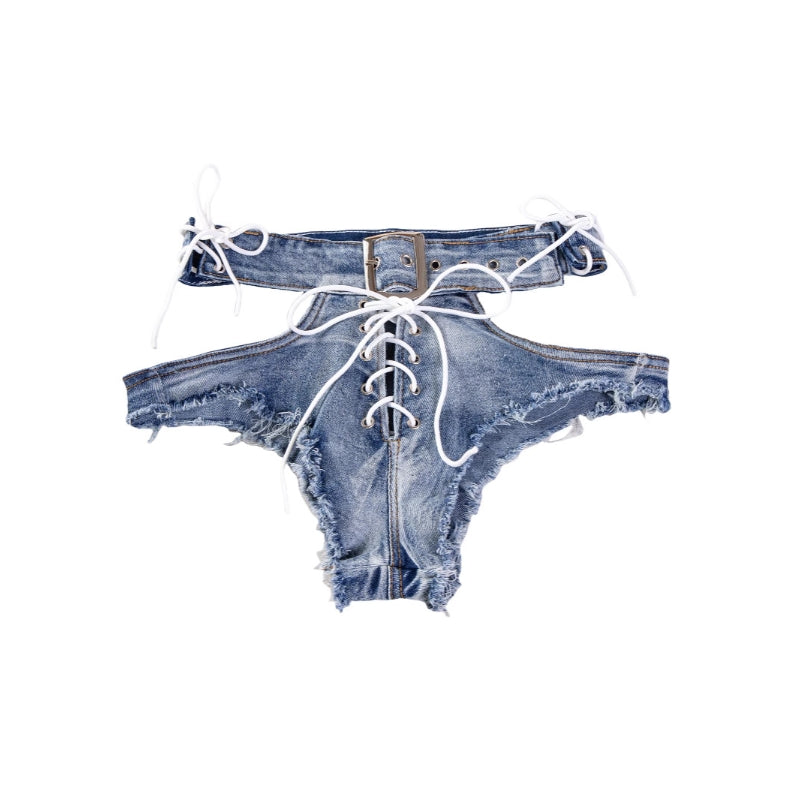 Low-Rise Distressed Denim Booty Shorts – Stretchy Micro Cut for Festival & Street Style - image 8