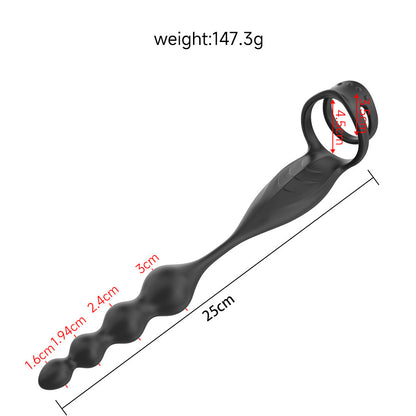 App-Controlled Beaded Cock Ring – 9 Vibration Modes for Couples - Black - image 3