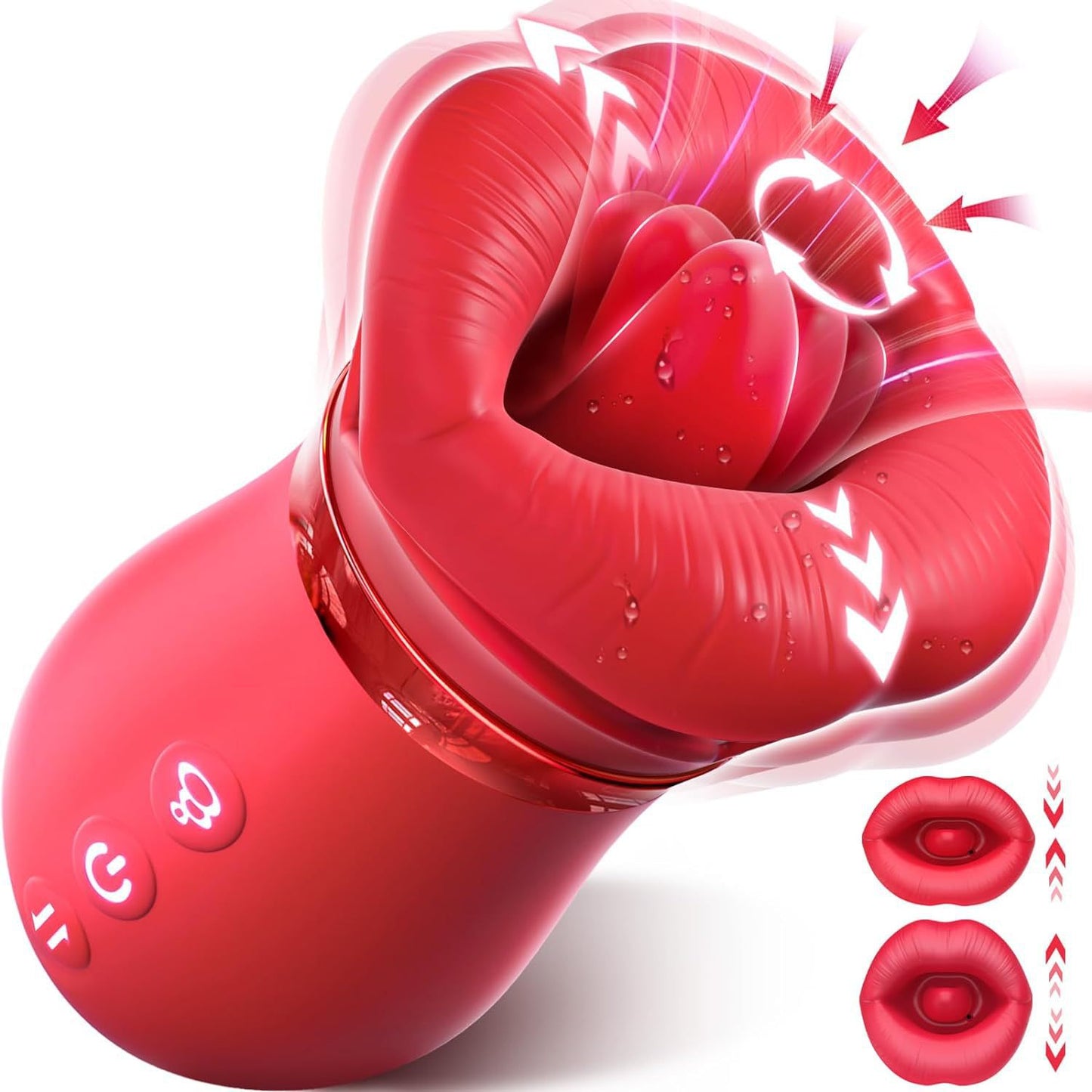 Exquisite Rose Kissing Vibrator - Red - image 2