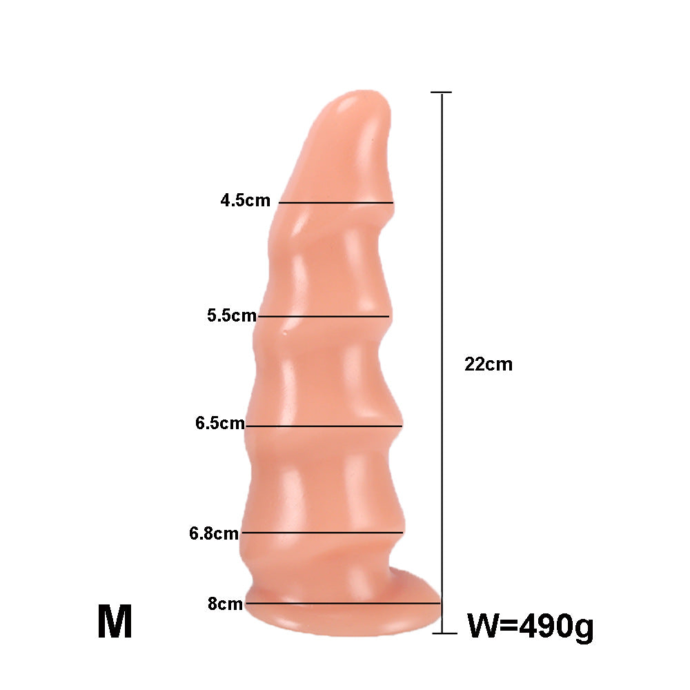 Big Layered Dildo  - Beige - M - image 4