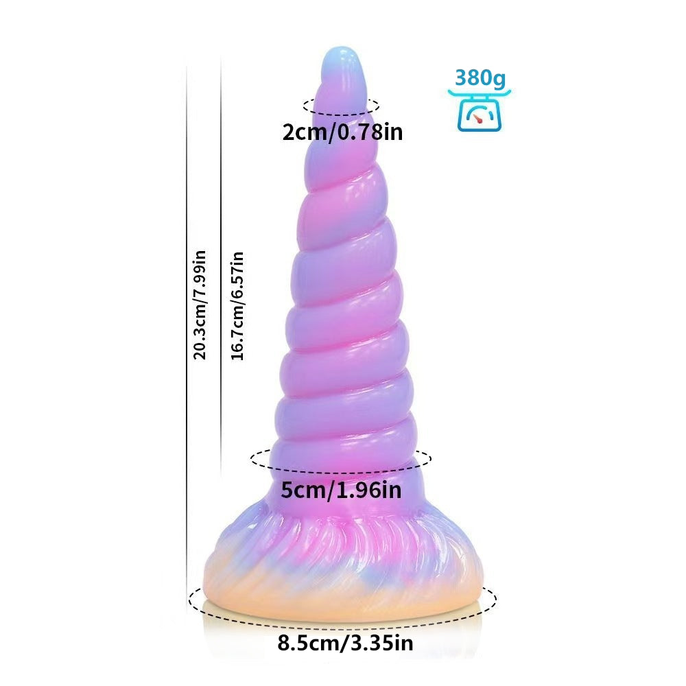 7.99'' Light Up Fantasy Anal Unicorn Dildo with Suction Cup - Multicolor - image 5