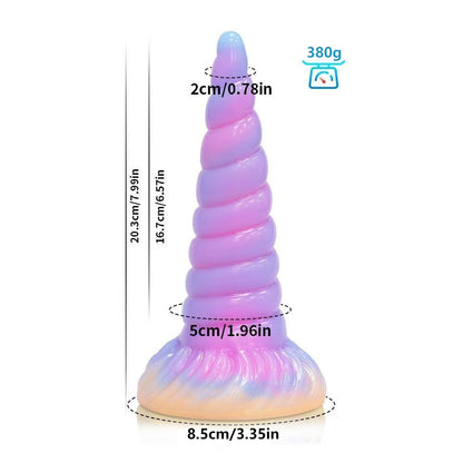 7.99'' Light Up Fantasy Anal Unicorn Dildo with Suction Cup - Multicolor - image 5