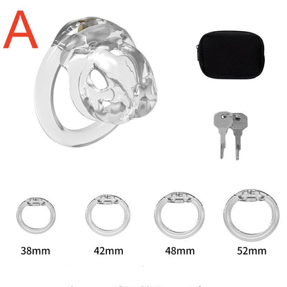 Adjustable ABS Chastity Cage – Lightweight & Discreet Lock for Long-Term Wear - A - Transparent - image 5