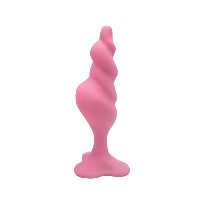 Soft Silicone Anal Plug with Rounded Tip & Flared Base - Pink - S - image 2