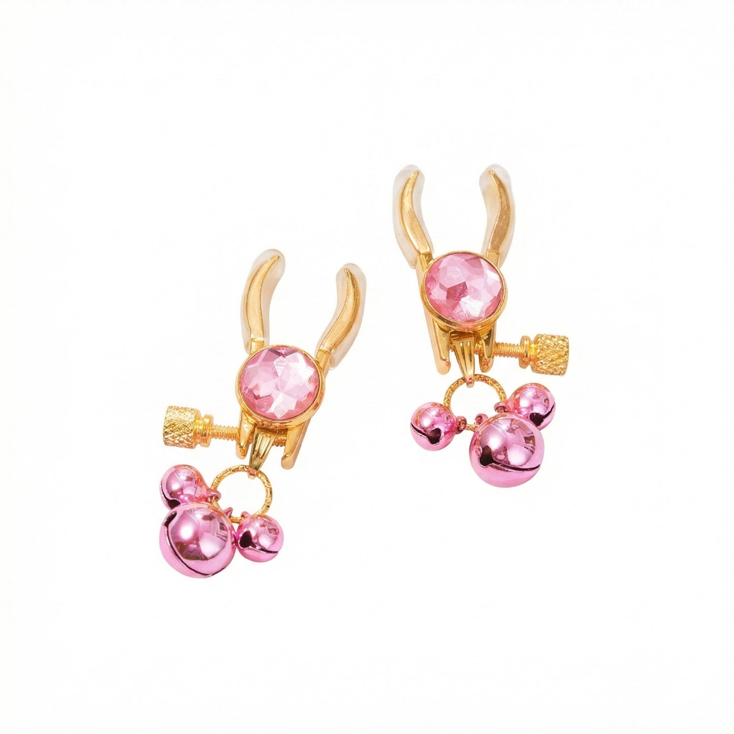 Bells Nipple Clamps Clips Rhinestone - Light Pink - image 4