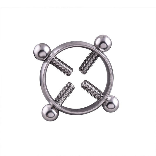 Cross Nipple Ring - Silver - image 1