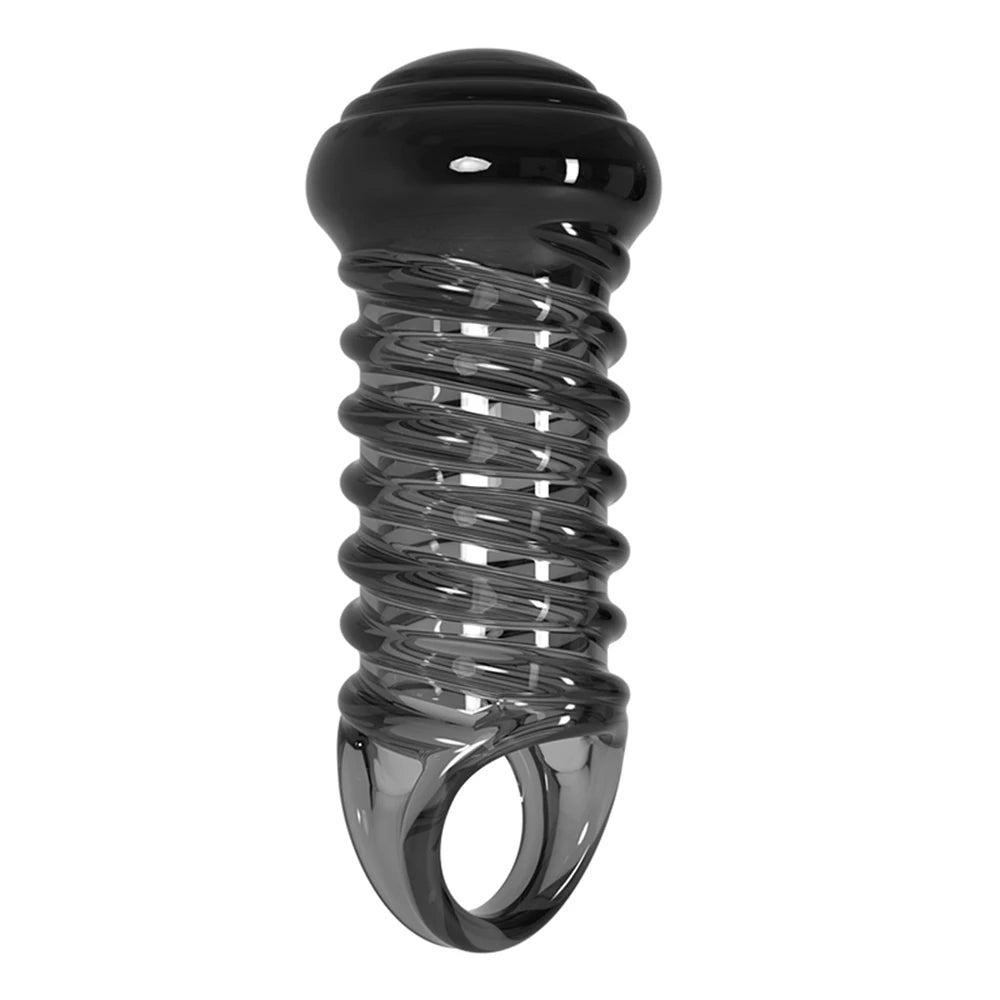 Soft Elastic Penis Extension Sleeve - Sprial - image 3